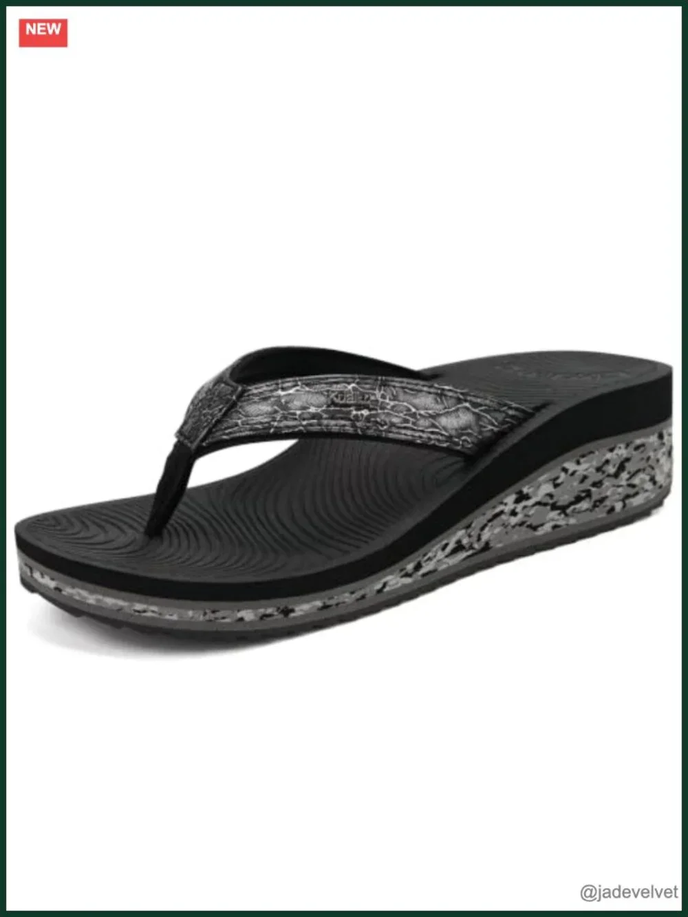 Platform Flip Flops with Arch Support - Comfortable Wedge Sandals - Boho Dressy